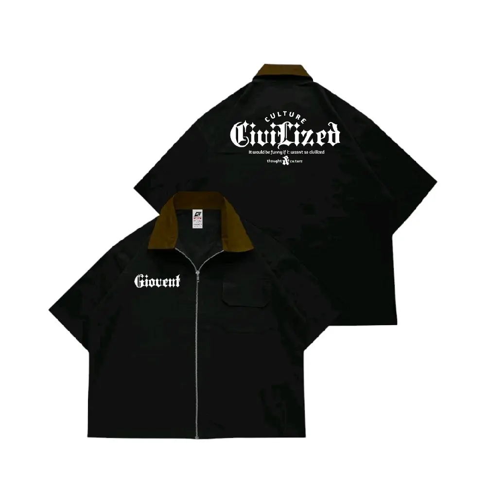 Giovent Kameja kerja casual workshirt black Unisex"civilized"
