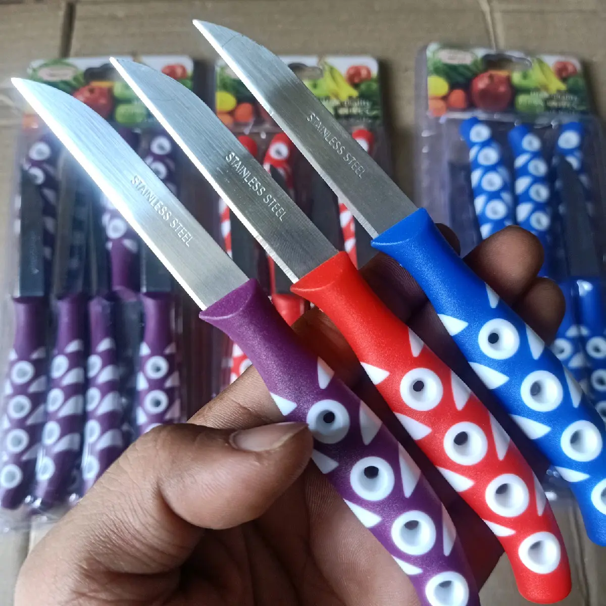 (3 pcs ) pisau buah Sayur pisau dapur pisau stainless serbaguna - Kitchenware