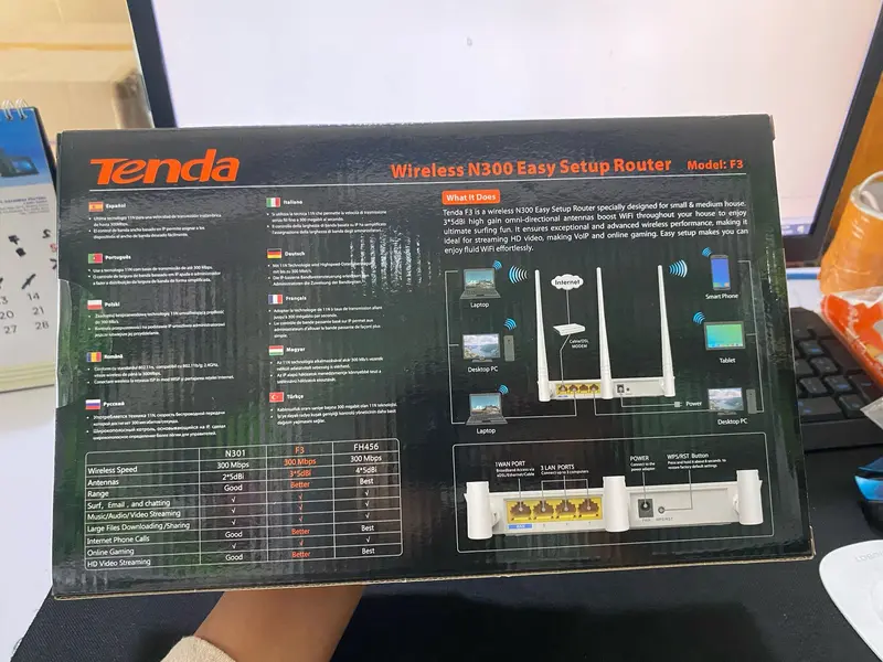Router Wireless TENDA F3 300Mbps High Power 5