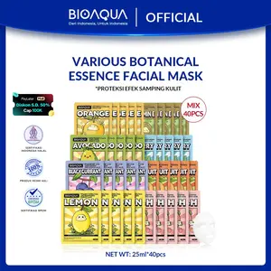 【40pcs】【BPOM】Bioaqua Sheet Mask Natural Serum Series Wajah Wamit Mix 40pcs/set  Hydrating All Skin Types  Facial Treatment Mask