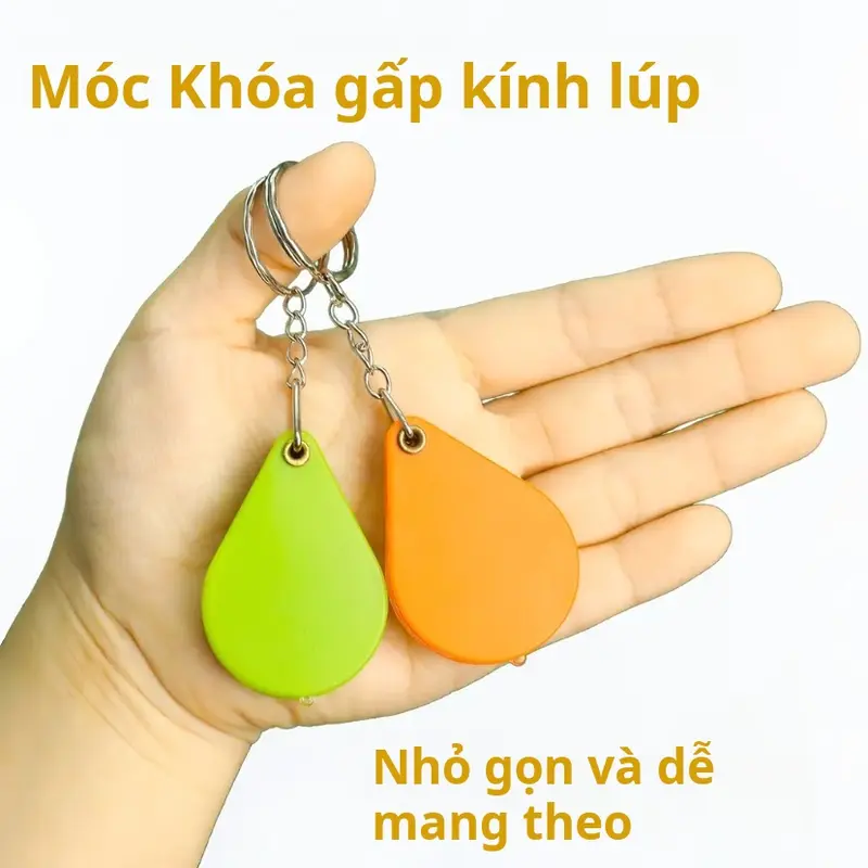 Kính lúp móc chìa khóa hai gói, kính lúp có thể gập lại, nhỏ và dễ mang theo 1
