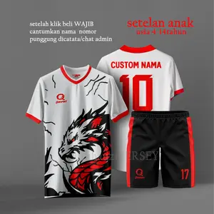 Setelan Jersey Sepak Bola Anak Junior - GRATIS NAMA NOMOR PUNGGUNG Baju Celana Sport Outdoor