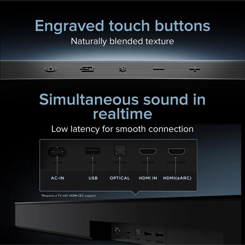 TCL Q75H  Home Theater Soundbar with Dolby Atmos|200W Hi-Fi Bass|wireless Subwoofer|Bluetooth 5.1 1