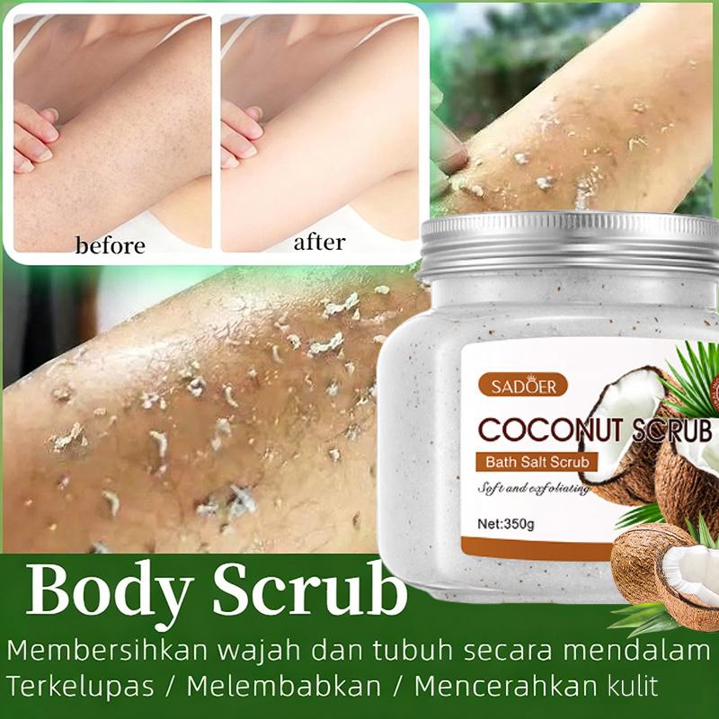 Body Scrub Pemutih Badan Coconut Whitening Exfoliating Body Scrub Mengangkat Sel Kulit Mati Halus Sehat Cerah Skin Rejuvenation And Hydration Mencerahkan Dan Menyehatkan Kulit Lulur Mandi Pemutih Badan Eksfoliasi Mencerahkan Glowing 350gr