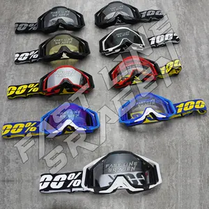 100% Goggle Kacamata Helm JPX Trail KLX CRF Supermoto Trabas Motocross dengan Lensa UV400 & Anti Kabut untuk Helm Cross dan Retro
