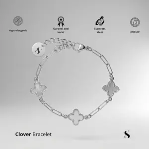 Studio Confidence - Clover Bracelet / Gelang rantai pria wanita stainles steel anti karat
