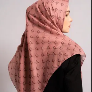 vivizubaidi salmon MONOGRAM VOAL SCARF