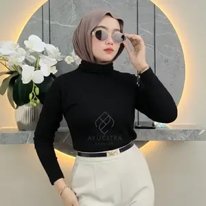 Ayucitra Adiba Manset Kaos Wanita Panjang Dewasa Basic Top Nyaman Adem Kekinian Size L-XXXL