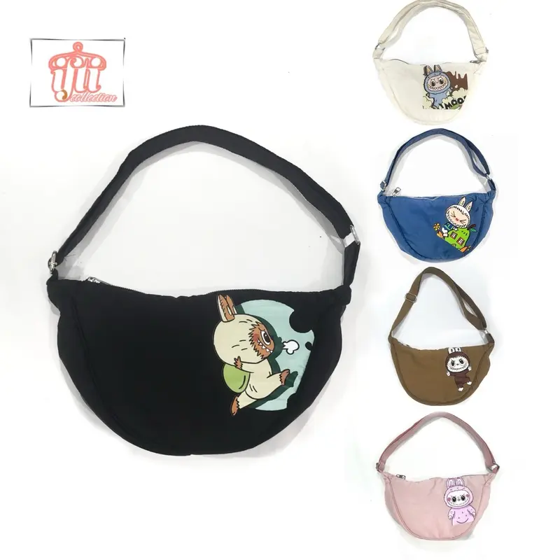 Ifti xeina tas selempang wanita labubu viral slingbag kasual sablon premium karakater bahan nylon muat premiu 0