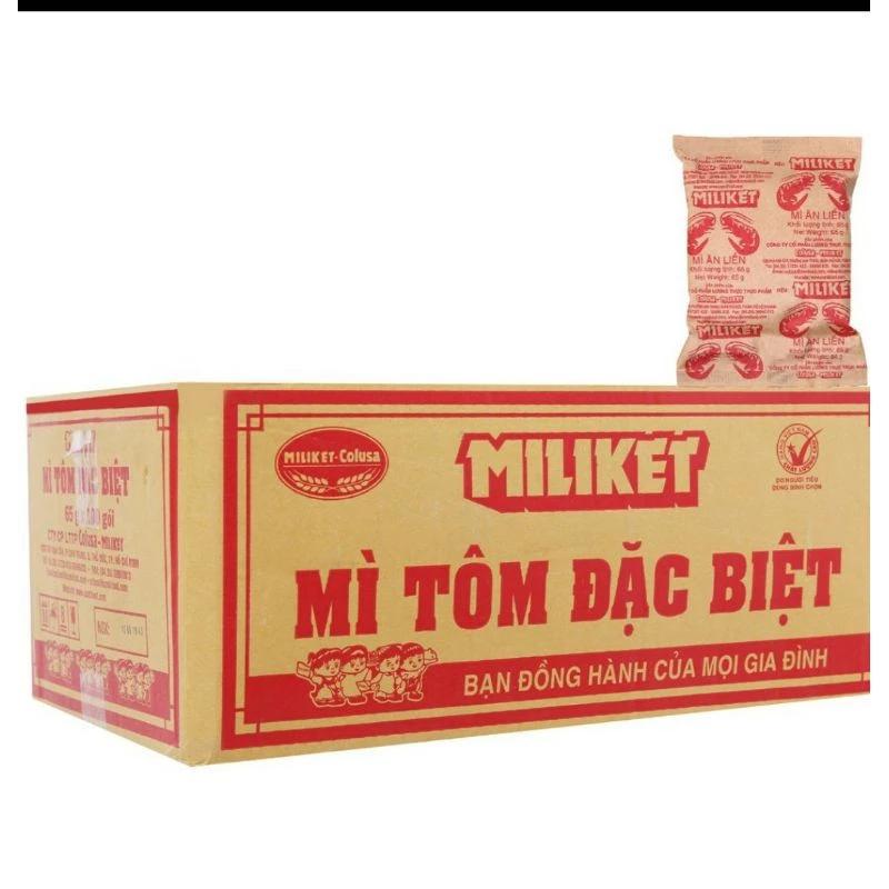 Thùng 30 gói Mì Miliket Đặc Biệt 4 Tôm - Gói giấy vàng gói 80g