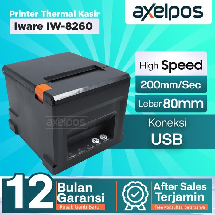 Gambar Printer Thermal Struk Kasir 80mm Auto Cutter Usb Iware Iw8260 dari Axelpos Kota Administrasi Jakarta Barat Tokopedia