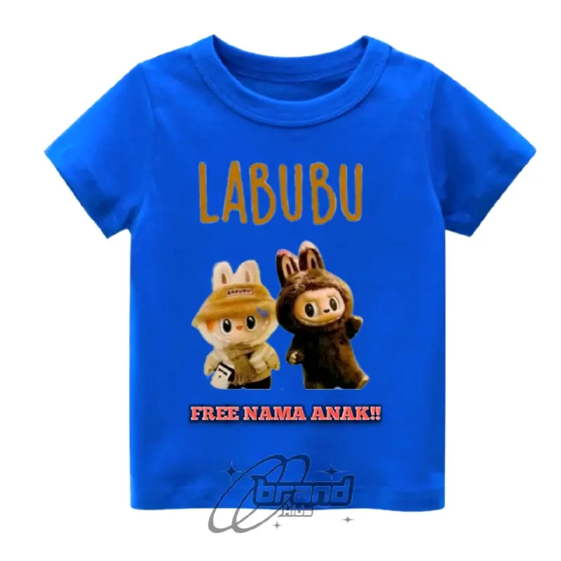 Baju kaos atasan anak gambar labubu, bahan premium 100% free cetak nama!! 3