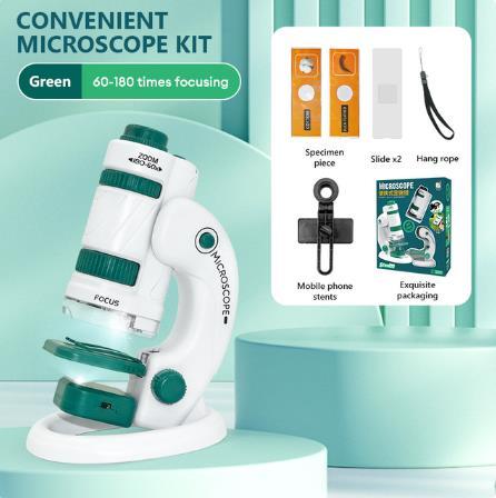 Portable Microscope Lab LED 60-180X Biological Experimental Optical Toys Children's Science Education Toys 8