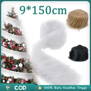 1.5m Bulu Rasfur Meteran Multi-fungsi Kain Bulu Lembut Panjang Kain Bulu Hitam Panjang Bulu Sintetis Diy