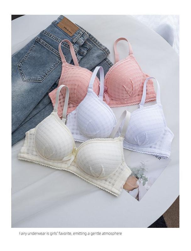 Product Introduction of Underwear Small Breast Size Exaggerating Bra Push up and Anti-Sagging Girl High School Student College Student Thin Section without Steel Ring Push up Bra Suit 19