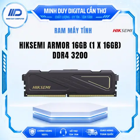 Ram Hiksemi Armor 16GB (1 x 16GB) DDR4 3200 Tản Thép Black - Hàng Chính Hãng Bảo Hành 3 Năm