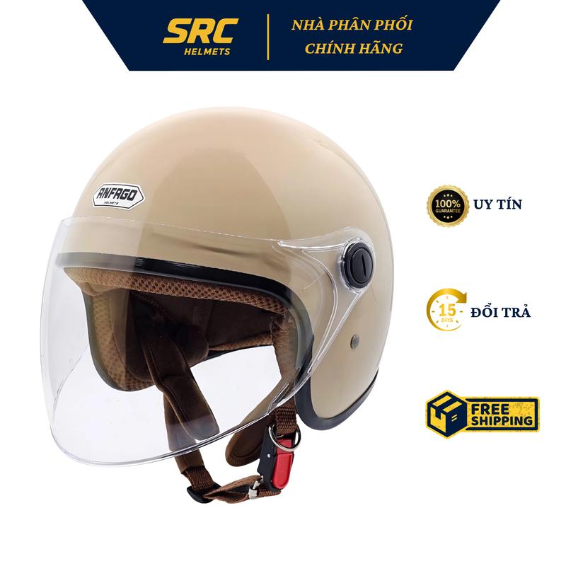 NÓN BẢO HIỂM ĐẠT CHUẨN Mũ nón bảo hiểm 3 4 chính hãng ANFAGO Helmet -mũ 3 phần 4 nữ nón 3 phần 4 nam
