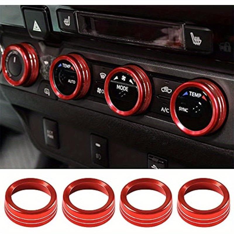 Công tắc điều hòa không khí AC, nắp núm nút CD âm thanh, trang trí tương thích cho Toyota Tacoma 2016 (A, Đỏ) 0