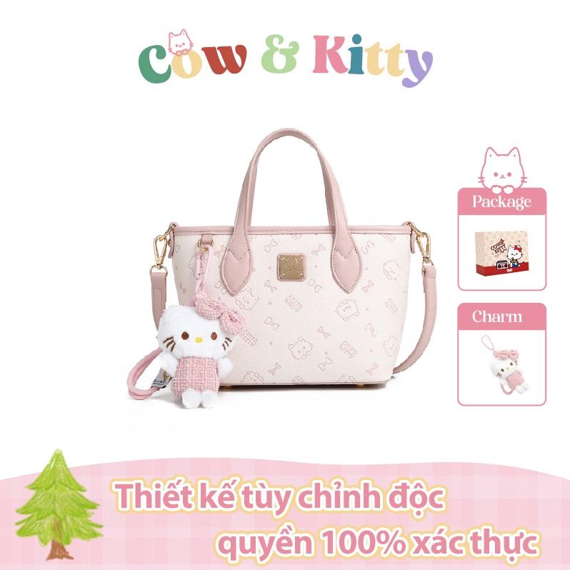 Tote Mini, Thiết Kế Bẫy Bò & Kitty, Giỏ Màu Hồng Hoa Anh Đào Túi Đeo Chéo, Có Thể Dùng Làm Túi Xách. Charm Kitty, Cặp Đôi