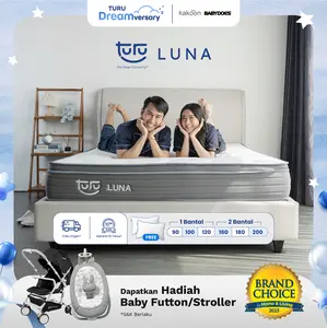 TURU Kasur Busa Premium TURU LUNA Plush Top Natural Latex Termasuk Bantal