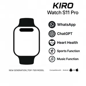 【Christmas Gift】KIRO WATCH S11 Pro Smartwatch Olahraga dengan Layar HD 2.08" IP67 Waterproof Bluetooth Android iOS Anti-Carsickness 1000+ Faces Free Download Kompatibel dengan WhatsApp Chat dan NFC Akses Jam Tangan Pintar