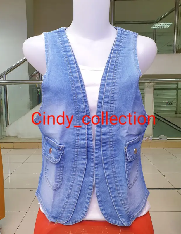ROMPI JEANS WANITA KANTONG DUA ROMPI LEPIS ROMPI WANITA JUMBO ROMPI CEWEK VEST JEANS 4