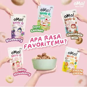 OMO! Krispy - O / Healthy Snack Bayi 8 bulan / Cemilan Beras Crispy 15 gr BB Booster / MPASI Beras Asli