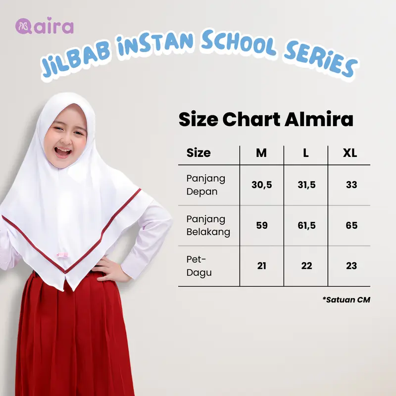 Qaira Jilbab Anak Sekolah Instan Jersey Back to School Series 5