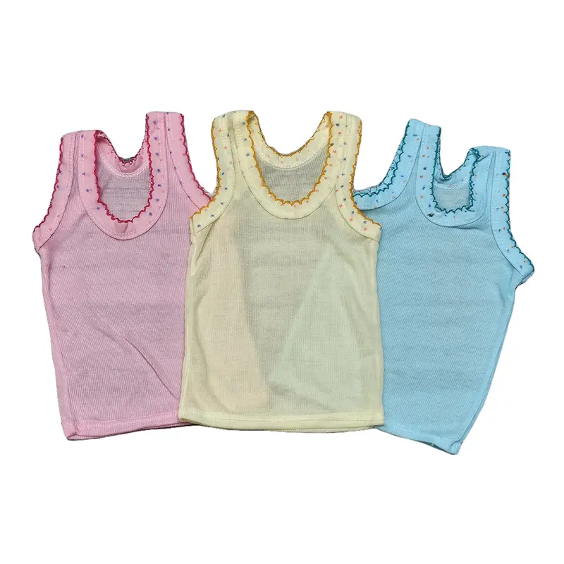 12Pcs dan 6pcs Kaos Dalam Anak Singlet Polos Harian Berwarna Size S,M,L,XL,3L Fashion 3