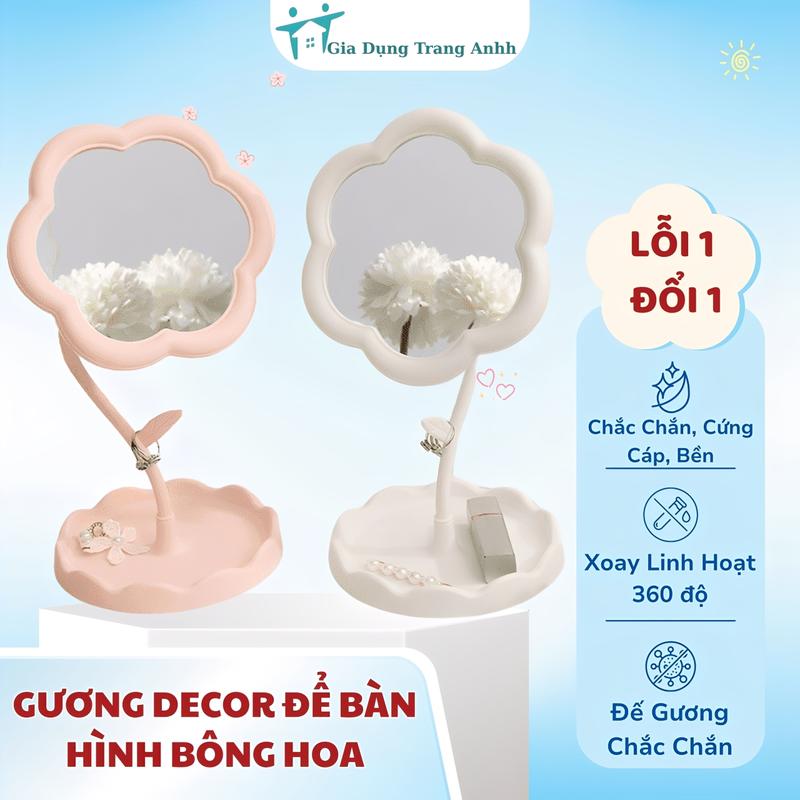  Gương Decor Để Bàn Hình Bông Hoa Gương Trang Điểm Xinh Xắn Các Màu 