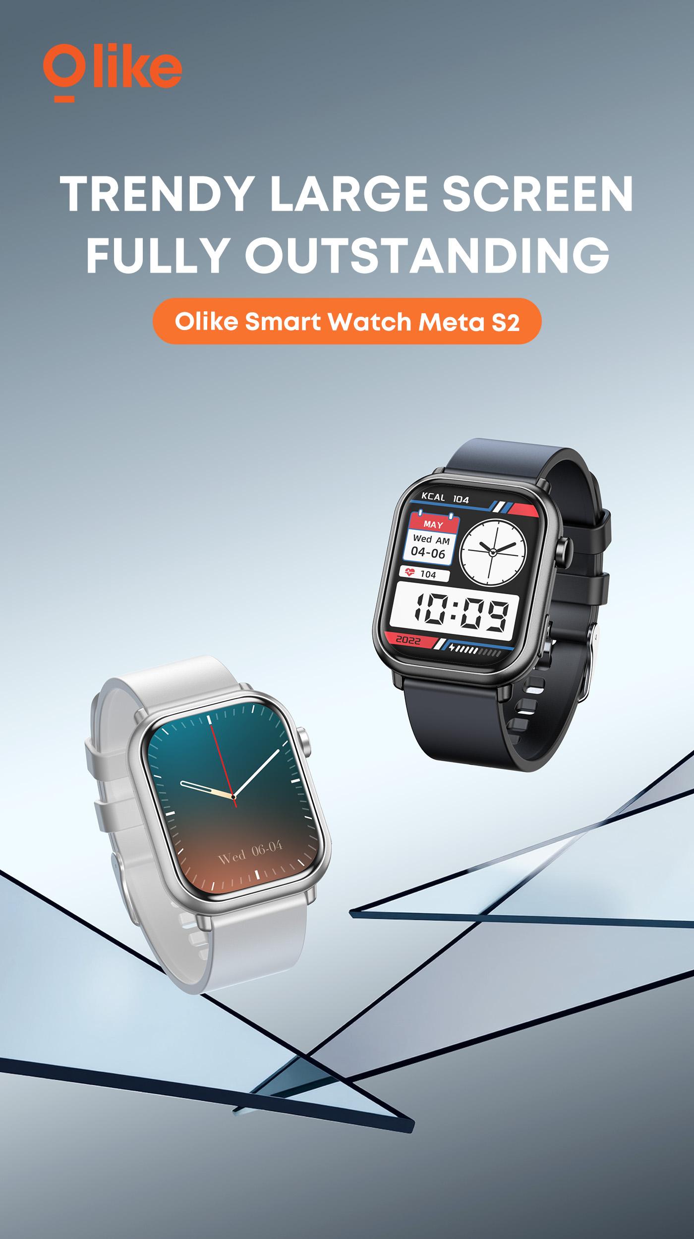 [EXCLUSIVE VANDA RAINY]Olike Smartwatch Meta S2 |1.83" HD Screen | Fast Charging | Strava Sync | IP68 Tahan Air  | Health & Sport Monitoring | Tarnish Silver | Garansi 1 Tahun