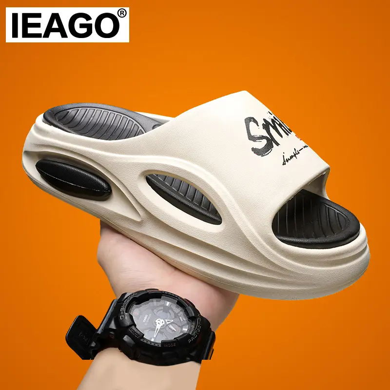 IEAGO Original Men EVA Soft Thick Bottom Indoor Home Slides Light Beach Slippers Non-slip Flat Sandals