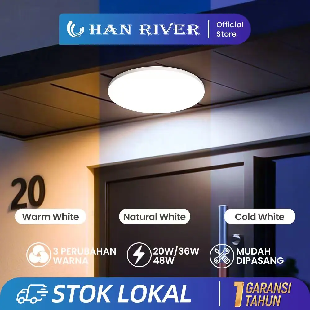 [COD] HAN RIVER  3 Warna Lampu Plafon Minimalis 48W 36W 20W Lampu LED Kamar Permukaan Dipasang Lampu Plafon Rumah