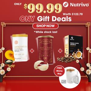 [CNY Deals] Nutrivo Premium Bird's Nest Beauty Beverage+Premium Coenzyme Q10 Pumpkin+Luscious Premix Coffee Arabica