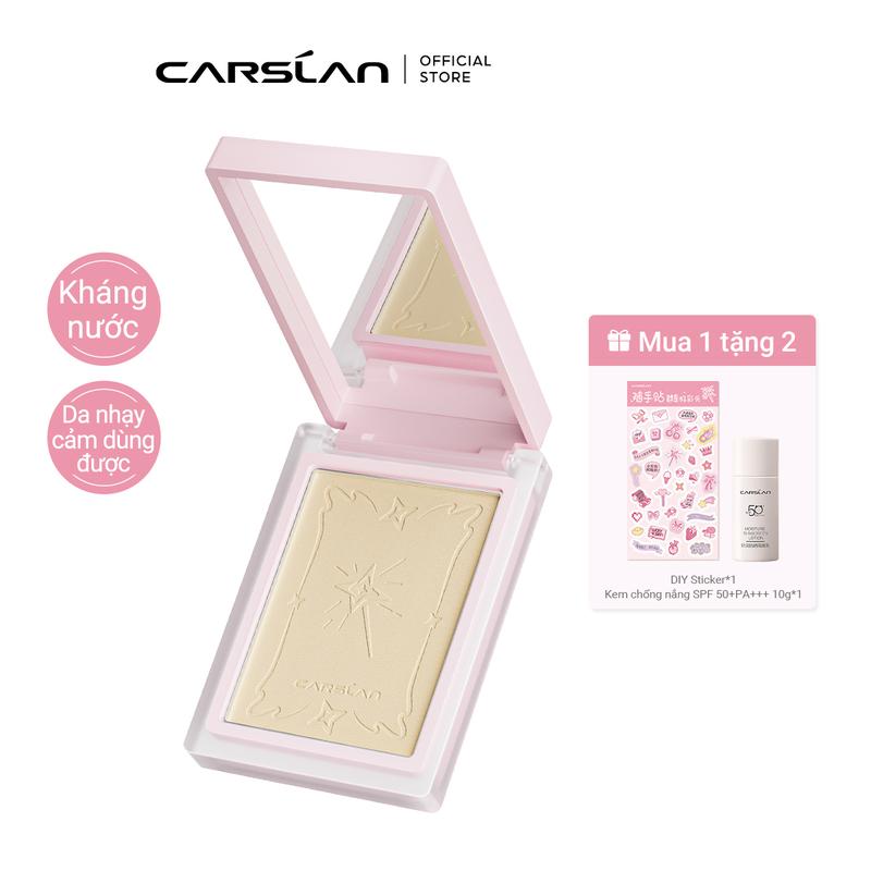  Phấn nén mịn da mới Carslan 9g,Dặm nhẹ là mịn nền đẹp như mặt mộc suốt 12H,Bái bai nỗi lo nền xỉn màu+ Mua 1 tặng 2  DIY Sticker*1 +Kem chống nắng SPF 50+PA+++ 10g*1 