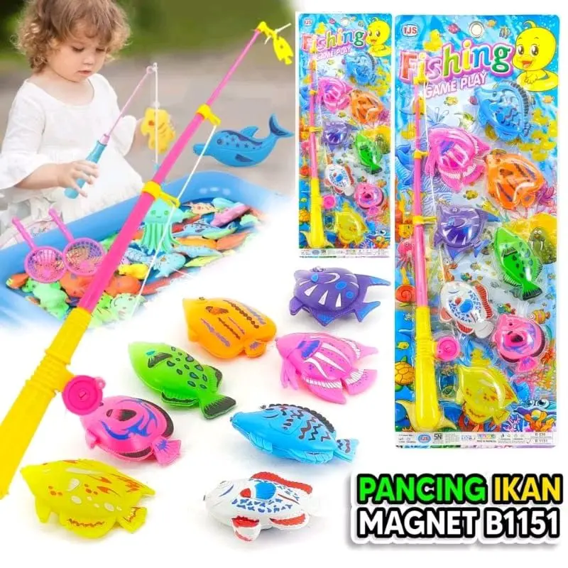 Mainan Anak Pancing Ikan Magnet/Mainan Mancing Fishing Game Anak B 1151