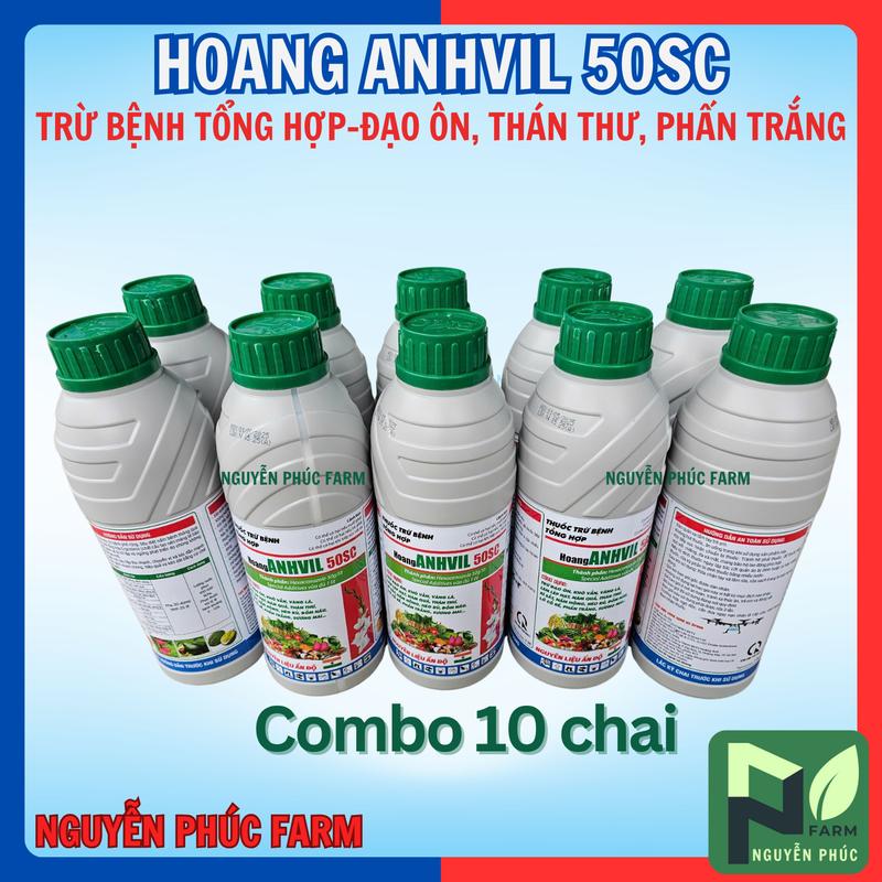 Combo 10 chai Thuốc trừ bệnh HoangAnhVil Anvil Hexaconazole 50SC Ấn Độ 1 lít chặn đọt sầu riêng trừ nấm bệnh đạo ôn thán thư rỉ sắt