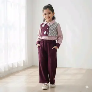 ONE SET ANAK KEKINIAN II SETELAN BRIELLA 2-12 TAHUN BAHAN KATUN SALUR MIX KNIT FASHION anak baju lebaran anak