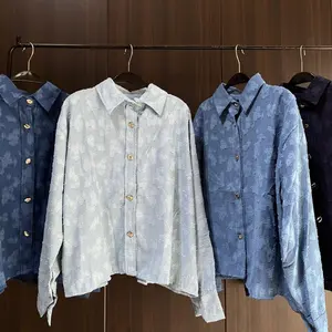 NESSY SHIRT FLOWER EMBOSS ADILLA.ID