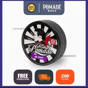 King Pomade Oilbased Anggur Melon Lemon Sirsak Kilau Tahan Lama Free Sisir Saku & Stiker