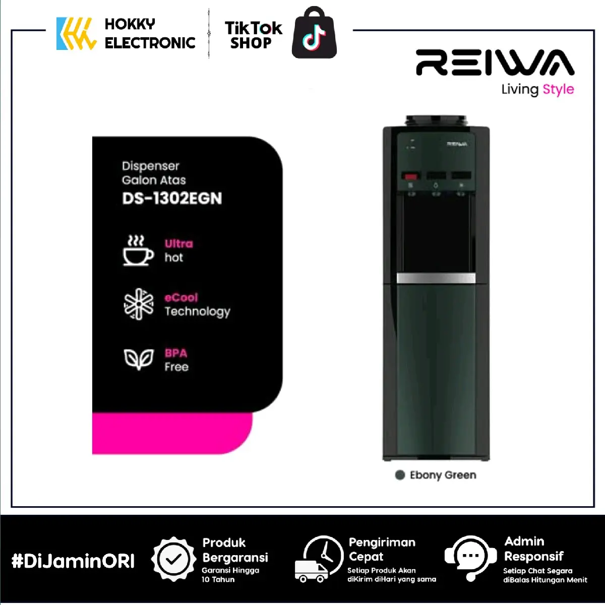 Dispenser Galon Atas Reiwa DB-1302 TMC - Penyedia Air Terbaik - Water