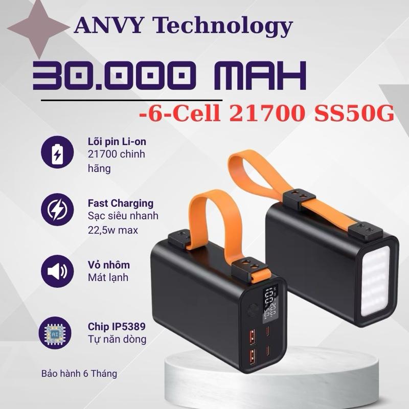 Pin Sạc Dự Phòng 30000mah Pin Lion 21700 PD22,5w Bảo Hành Chính Hãng 6Tháng - Phụ Kiện Sạc Pin Sạc Nhanh sạcduphong dung sac pind up hong