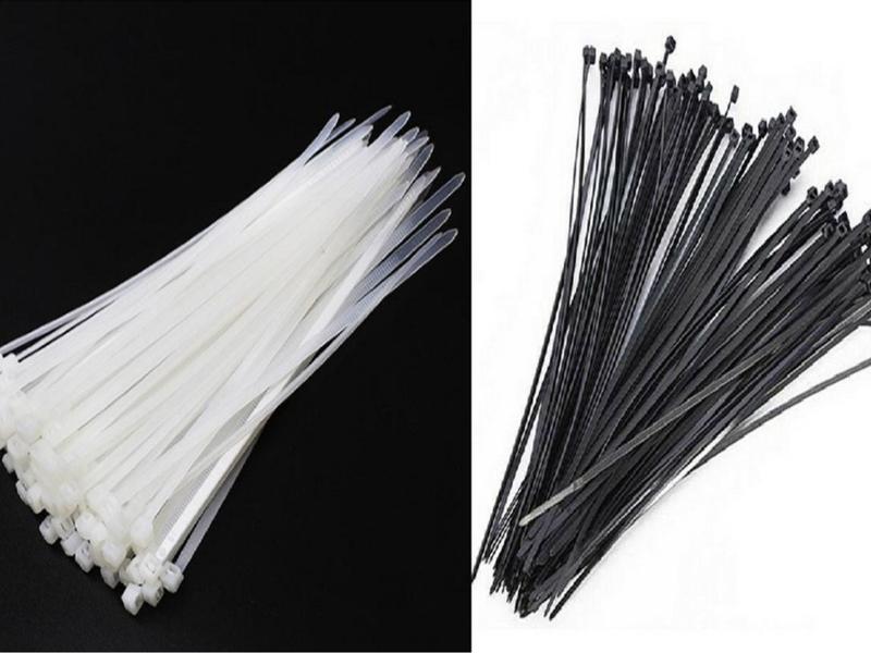 Dây rút nhựa 2 màu đen trắng 10cm, 15cm, 20cm, 25cm, 30cm, 65 sợi/bịch