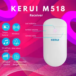KERUI Bell Receiver Tanpa Battery Wireless M518 Bel Pintu rumah Hanya Receiver