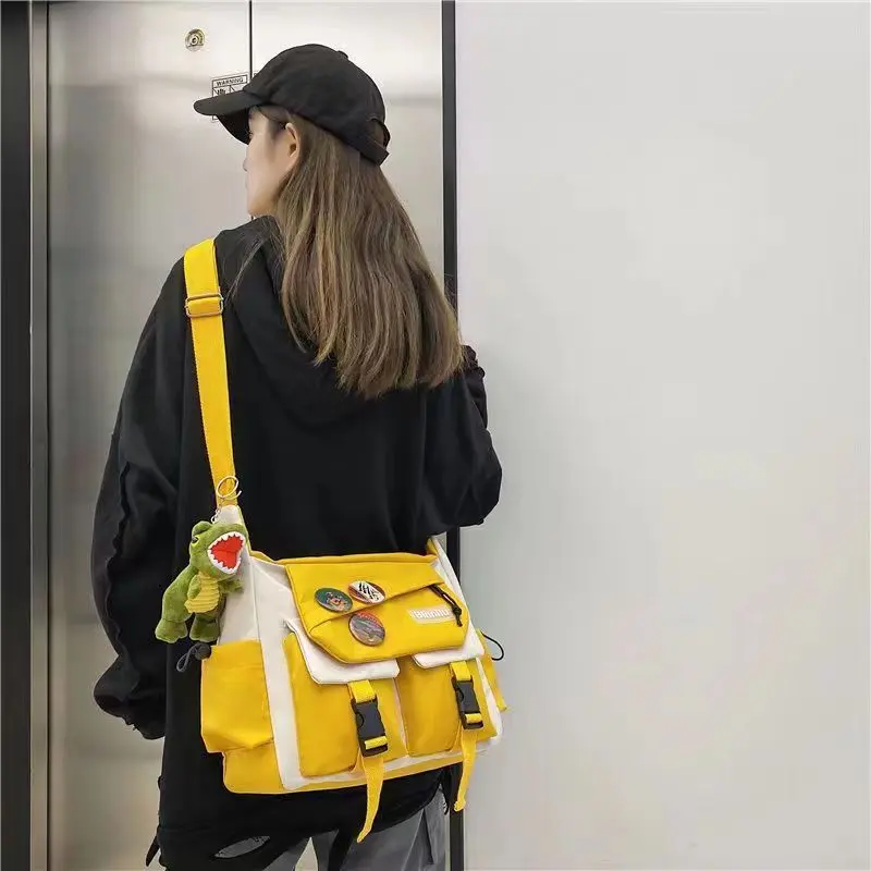 【COD】Tas travel untuk pria dan wanita/tas bahu/tas kanvas/unisex/tas kasual/tas fashion Korea berkapasitas besar/tas bahu impor/temperamen kasual/tas kasual pasangan/2 gaya untuk dipilih 1