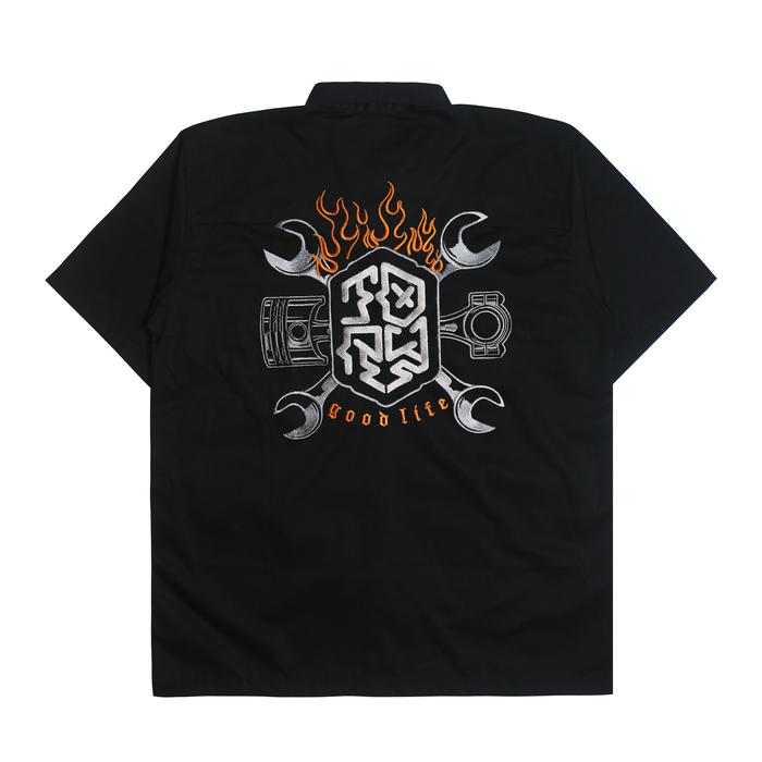 Gambar Troy Company Work Shirt Workwear Black Inferno Mechanics - Kemeja Kerja Workshirt Hitam WSD 3049 - L dari Troy Company Kab. Sleman Tokopedia
