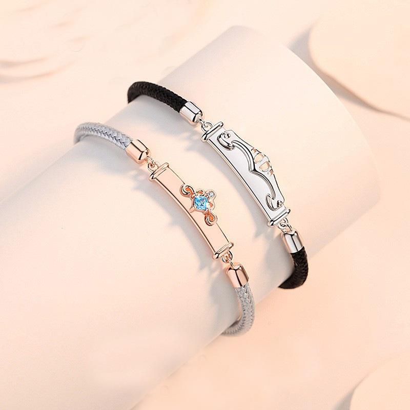 Gelang Couple Pasangan-princess and knight gelang fashion Original Arctic Deer S07 Pria Titanium 1