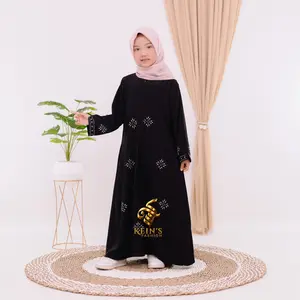 Ghania Kids Abaya Anak Perempuan 5-12THN Bahan Marina Silk Mix Swarovsky Desain Khusus Elegan dan Nyaman