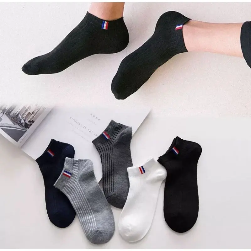 10 Pasang Kaos Kaki  Semata  Kaki Pendek Unisex Casual Ankle Socks Low Cut Tebal Motif Simple Nyaman