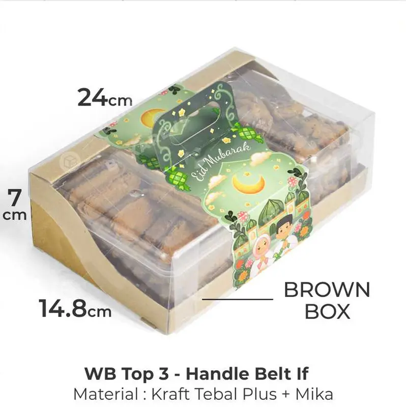 1 Lembar Dus Box Handle Lebaran Toples 2 x 350 gram & 3 x 350 gram Idul Fitri WB Top 2 & WB Top 3 0